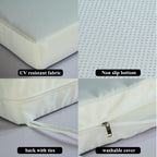 Patio Chair Cushions With Back Cushion Non Slip Bottom Waterproof Square Outdoor Chair Cushions With Ties For Garden Swing Furni