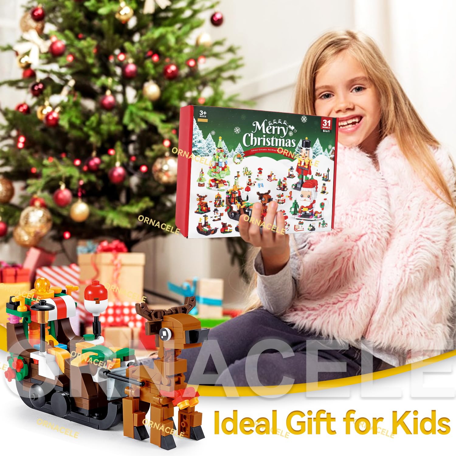 Christmas Advent Calendar 2024, 6 In 1 Building Blocks, 24 Days Countdown Calendar Toys For Kids, Christmas Building Toys Party