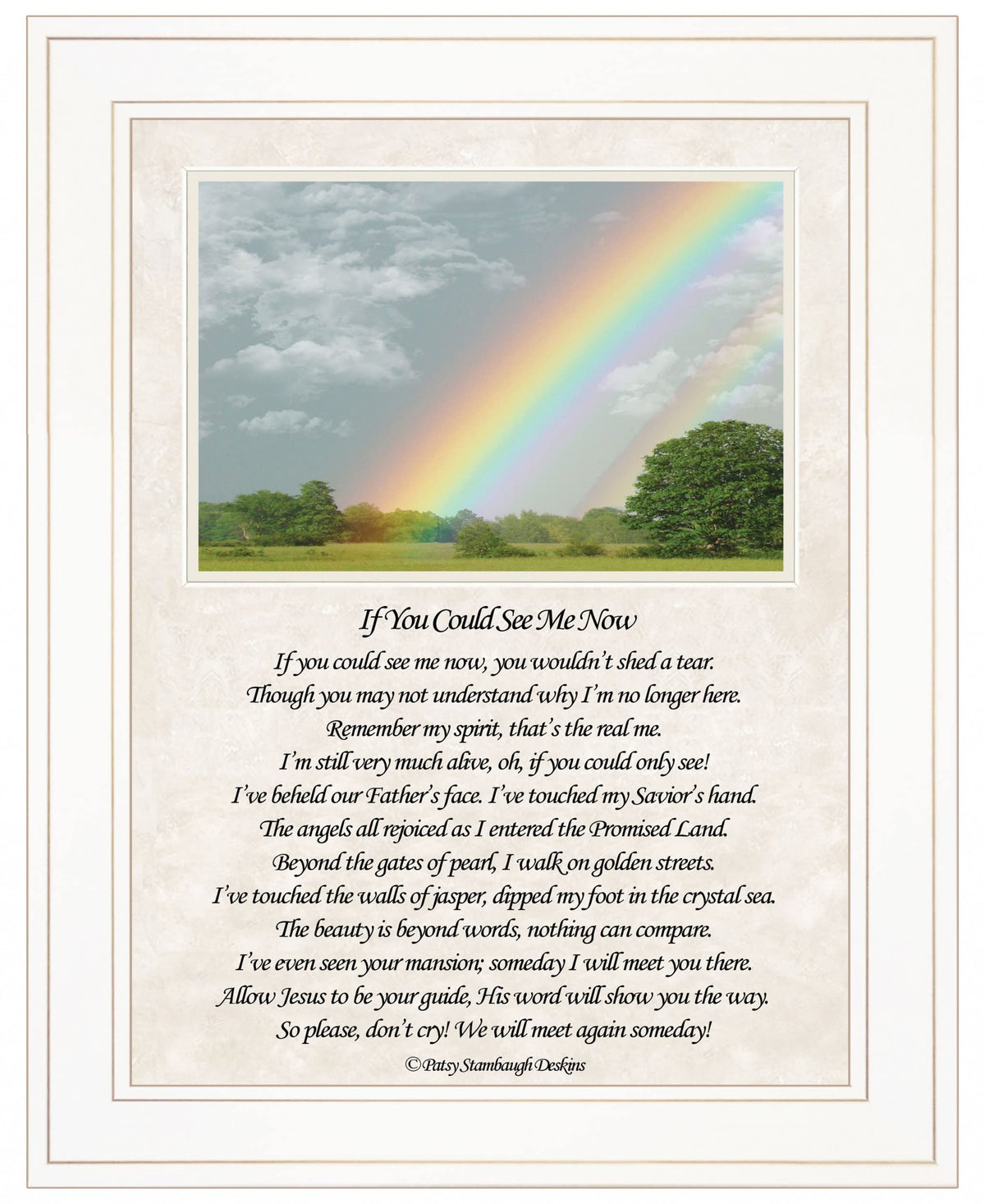 If You Can See Me Now Double Rainbow White Framed Print Wall Art
