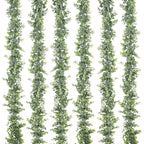 Lvydec 6 Pack Artificial Eucalyptus Garland, Fake Eucalyptus Greenery Garland Wedding Backdrop Arch Wall Decor, 6 Feet/Strand Fa