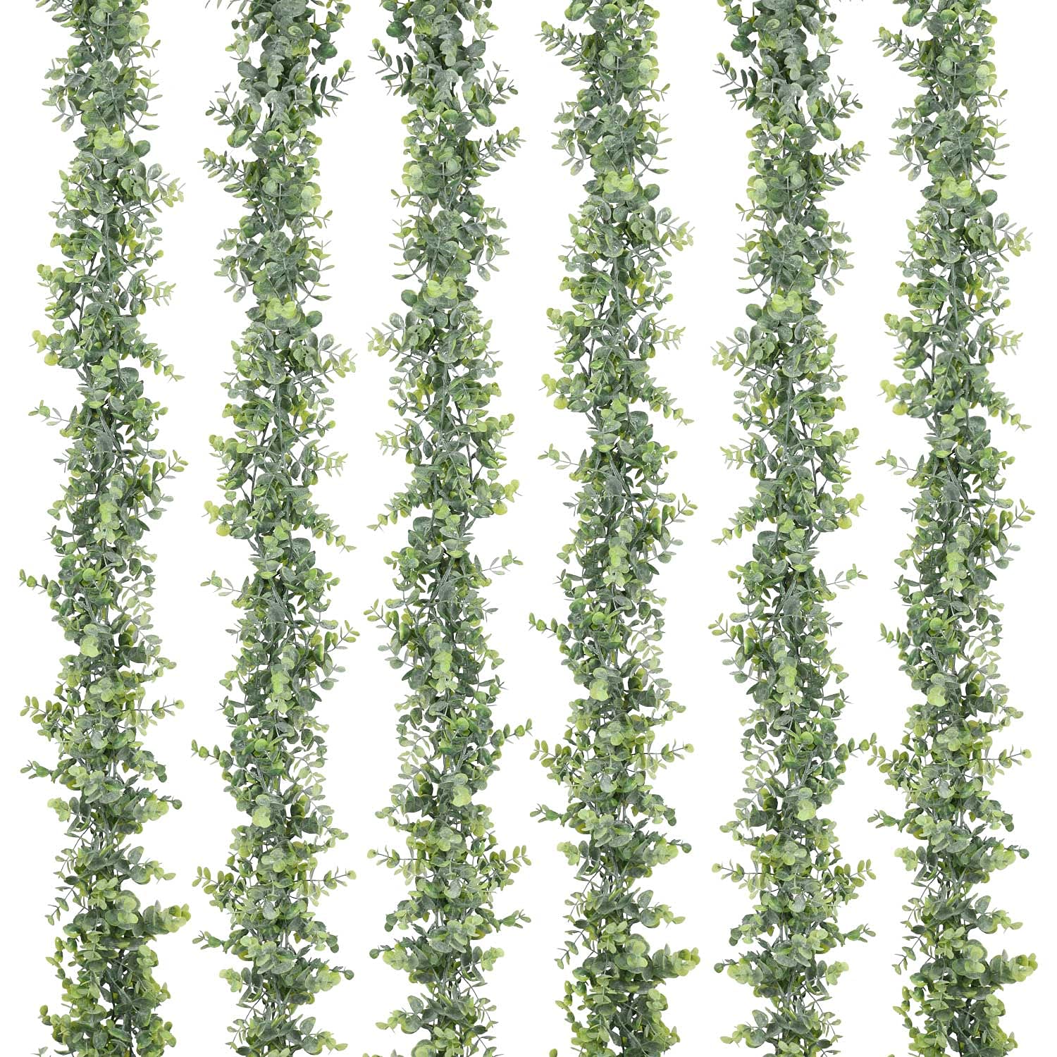 Lvydec 6 Pack Artificial Eucalyptus Garland, Fake Eucalyptus Greenery Garland Wedding Backdrop Arch Wall Decor, 6 Feet/Strand Fa