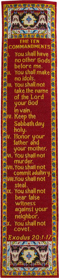 The Ten Commandments, Woven Fabric Christian Bookmark, Silky Soft Exodus 20:1-17 Flexible Bookmarker for Novels Books and Bibles