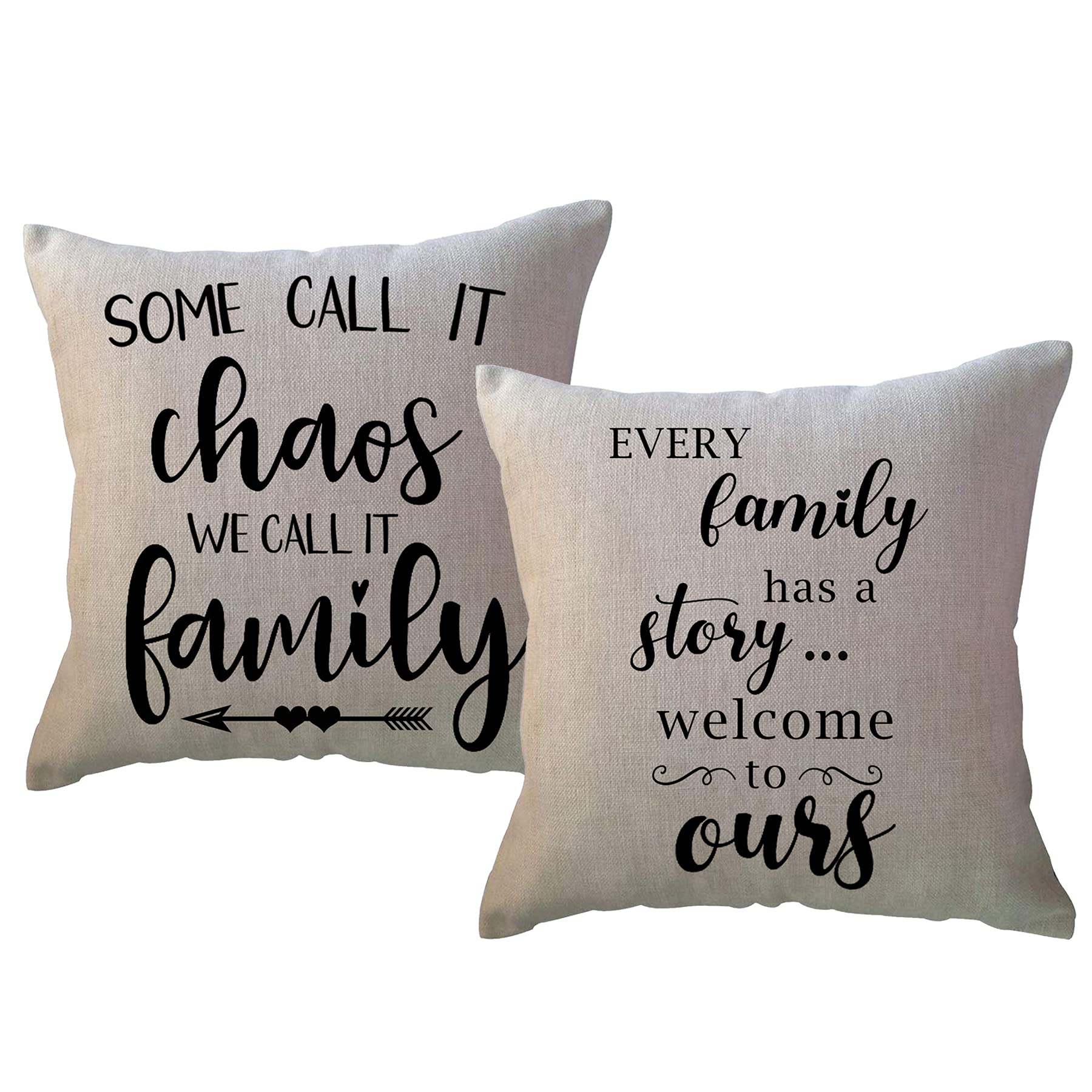 Ulove Love Yourself Set Of 2 Home Quotes Throw Pillow Farmhouse Decorative Cushion Cover 18 X 18 Inch Rustic Family Words Countr