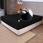 Queen Size Fitted Sheet Only - 4-Way Stretch Jersey Knit, Cozy T-Shirt Soft, Wrinkle Free, Snug Fit & Stay In Place, No More Sli