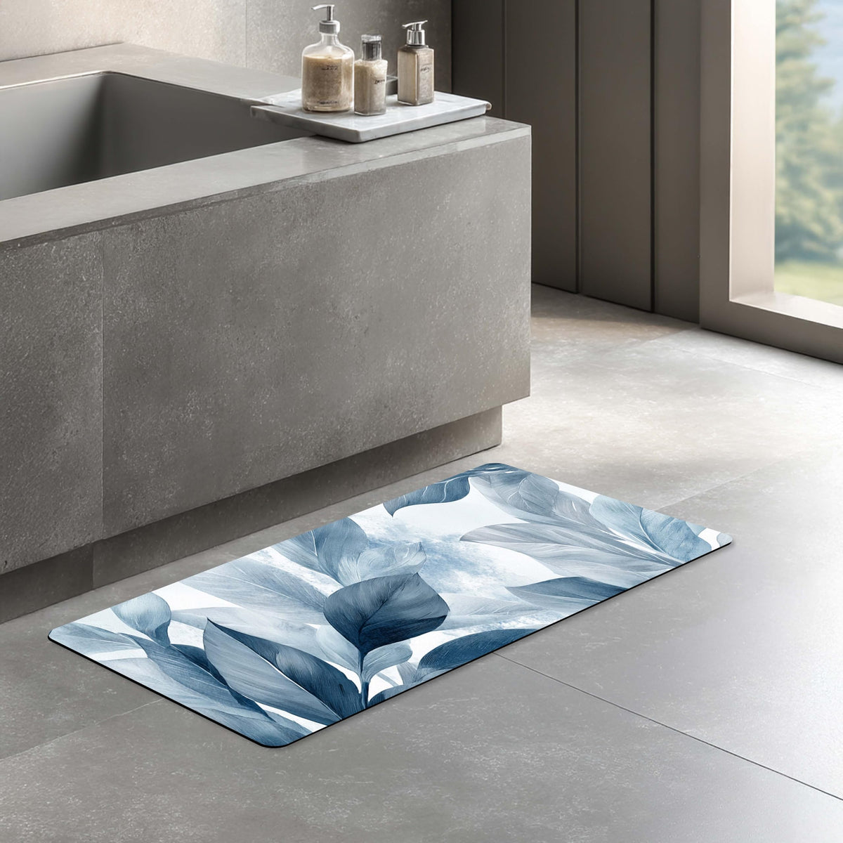 Floor Mat  Anti Slip Quick Dry Absorbent Mat | Washable Soft Diatomite Rubber Base Mat for Bathroom, Kitchen Sink & Entryway |