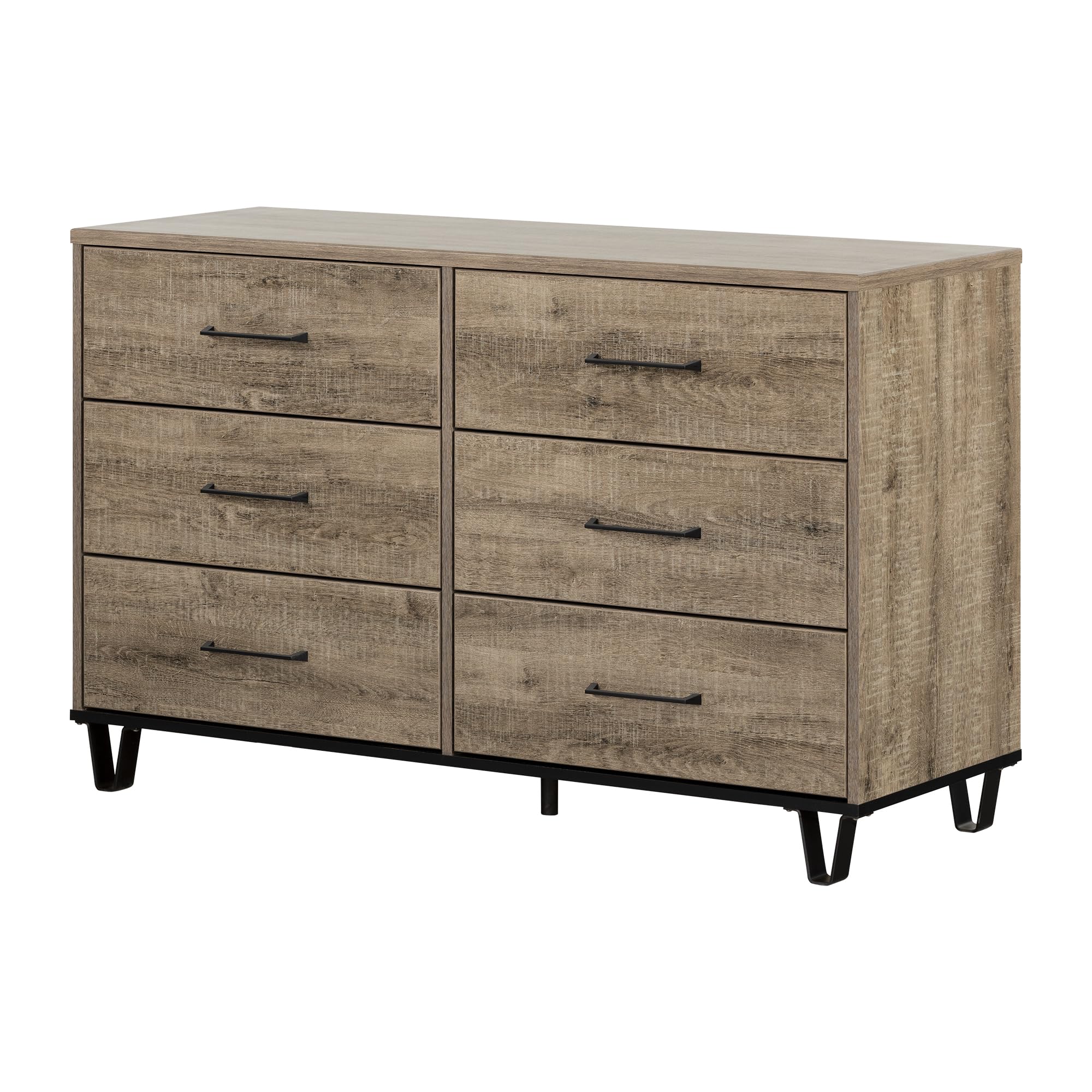 South Shore Arlen 6-Drawer Dresser, Weathered Oak