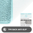 Pureswan Aqua Bathroom Rugs - Absorbent And Washable Bath Mat, Non-Slip, Thick Soft Chenille Bath Rugs For Bathroom Floor, Showe