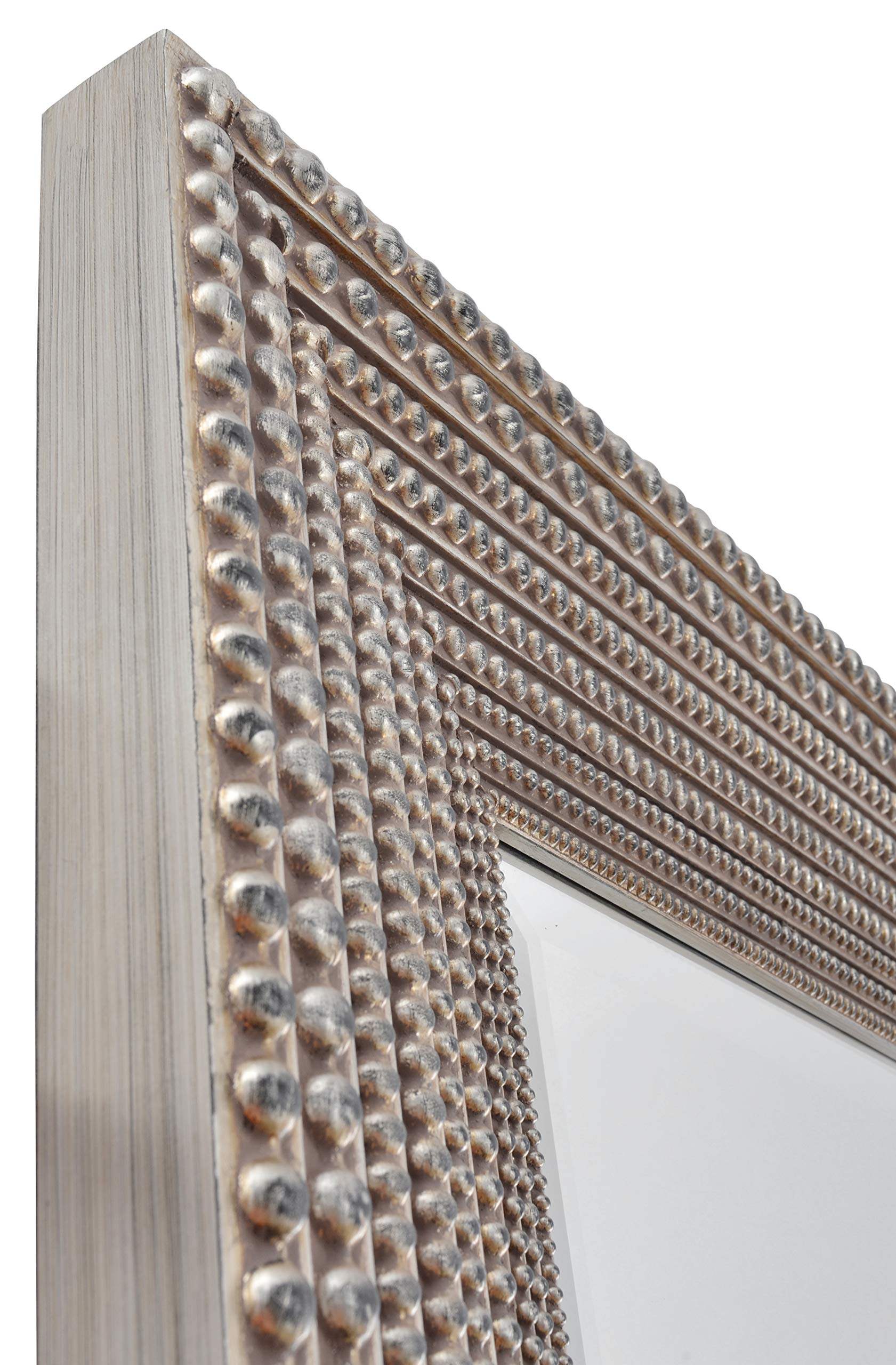 Timeless Reflections By Afd Home 11116607 Beaded Mirror, Silver Finish