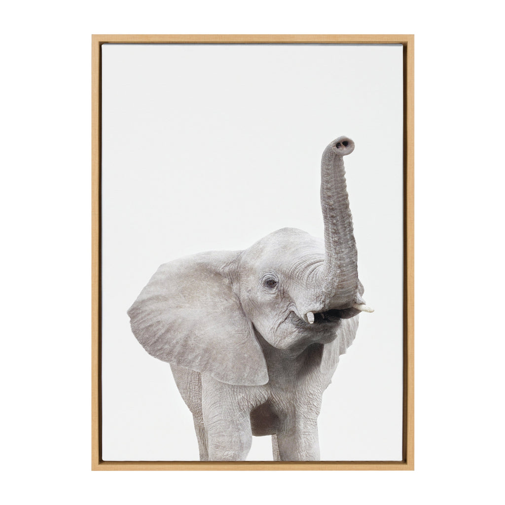 Sylvie Young Elephant Framed Canvas by Amy Peterson