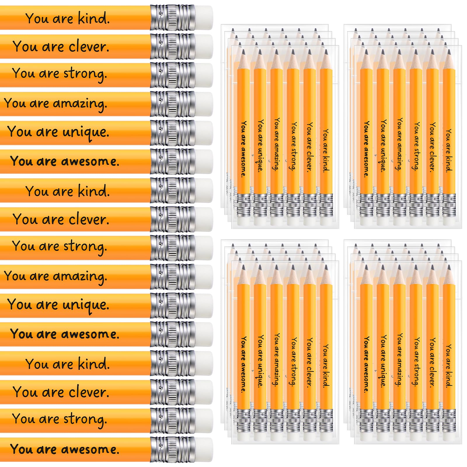 Spakon 48 Pack Back To School Gifts Inspirational Pencils Student Gift From Teacher Colorful Pencil For Kid Motivational Sharpen