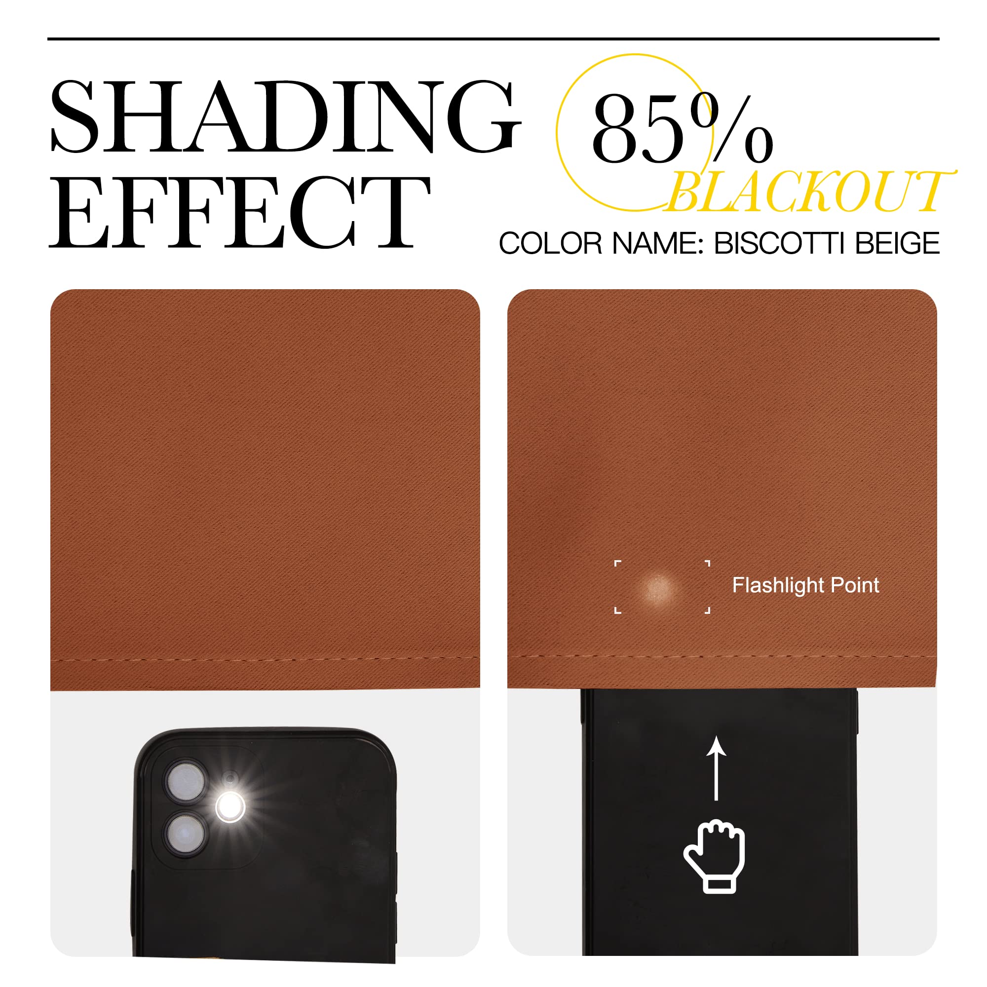 Nicetown Halloween Living Room Blackout Draperies Curtains - (Burnt Orange Color) W52 X L72, 2 Pieces, Room Darkening Window Bla