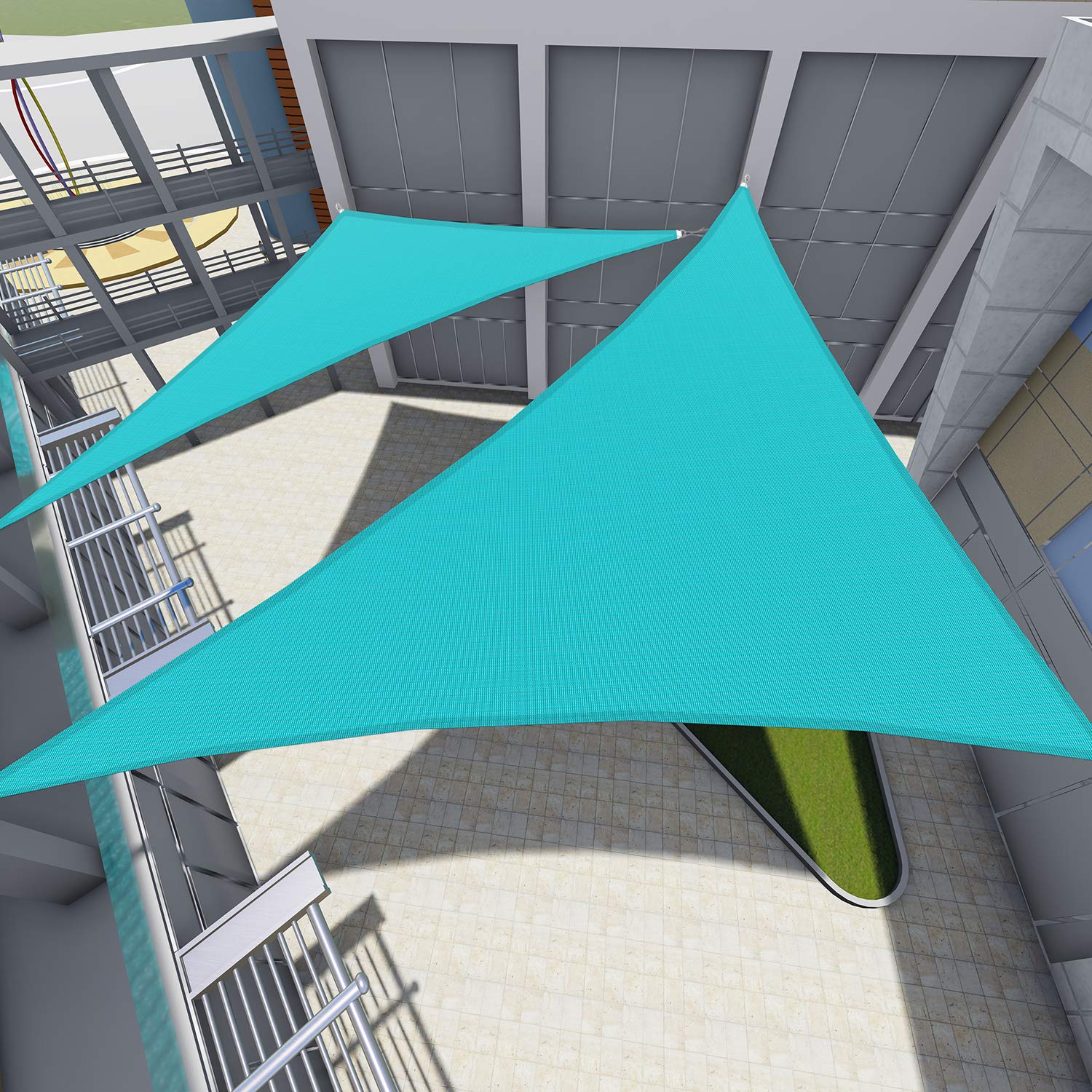 Tang Sunshades Depot Sun Shade Sail Right Triangle Permeable Canopy Custom Commercial Standard Turquoise Green 8'X8'X11'