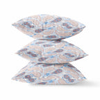HomeRoots Blue White Pink Broadcloth 20â€ Blue Pink Boho Paisley Indoor Outdoor Throw Pillow