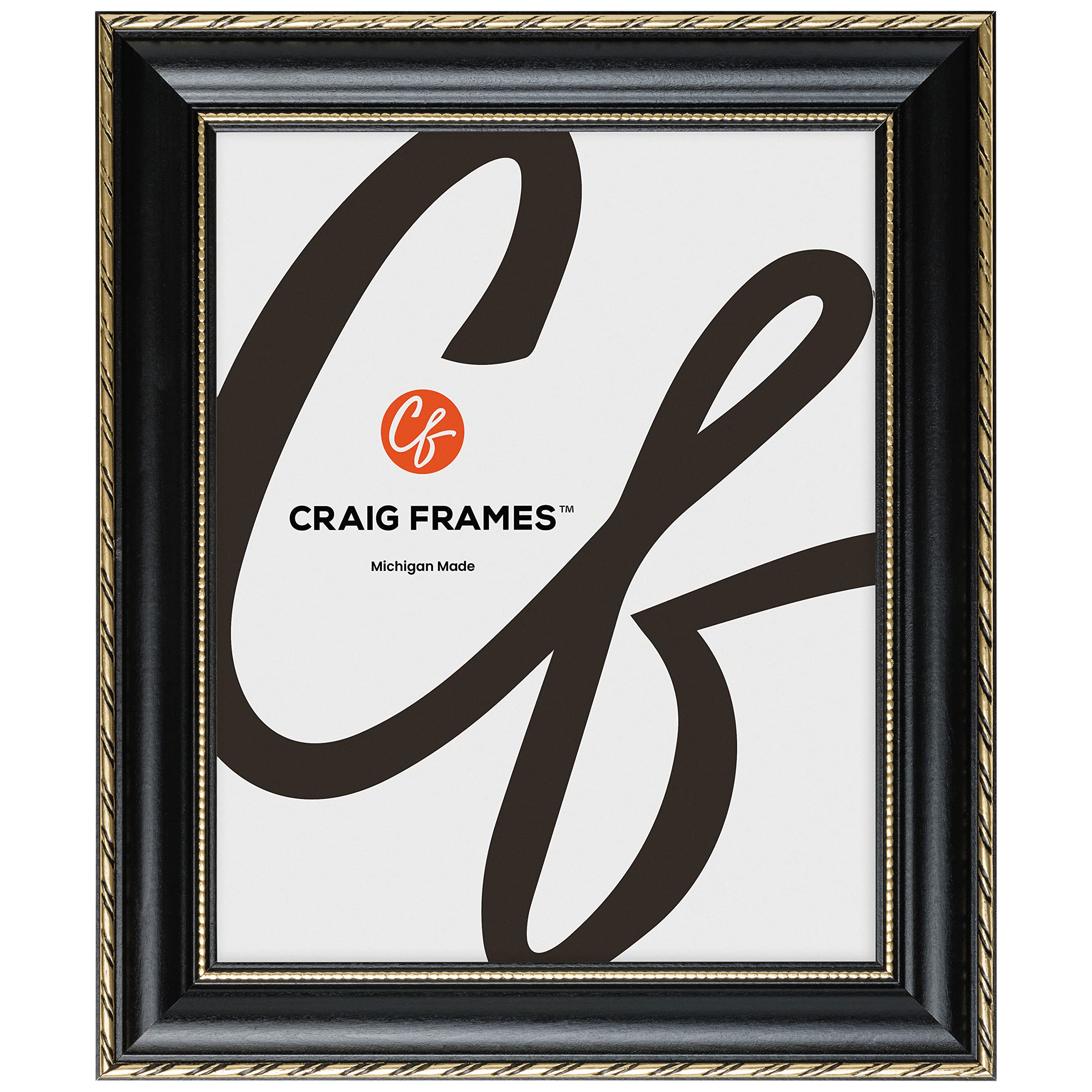 Craig Frames Victoria, 24x36 Picture Frame, Ornate Black and Gold