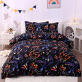 Jsd Black Gamer Kids Duvet Cover Set Twin Size, 2 Piece Soft Printed Microfiber Comforter Cover With Pillow Sham Zipper Closure,