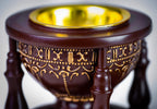 Am Charcoal Incense Burner - Bakhoor Burner, Oud Frankincense Resin Burner - For Office & Home Decor - Lavish 4 Pillar Brown
