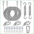 Hdyar 32 Pcs Shade Sail Hardware Kit With 304 Stainless Steel Wire Rope Cable For Triangle Shade Sail Installation,6 Inch Sun Sh