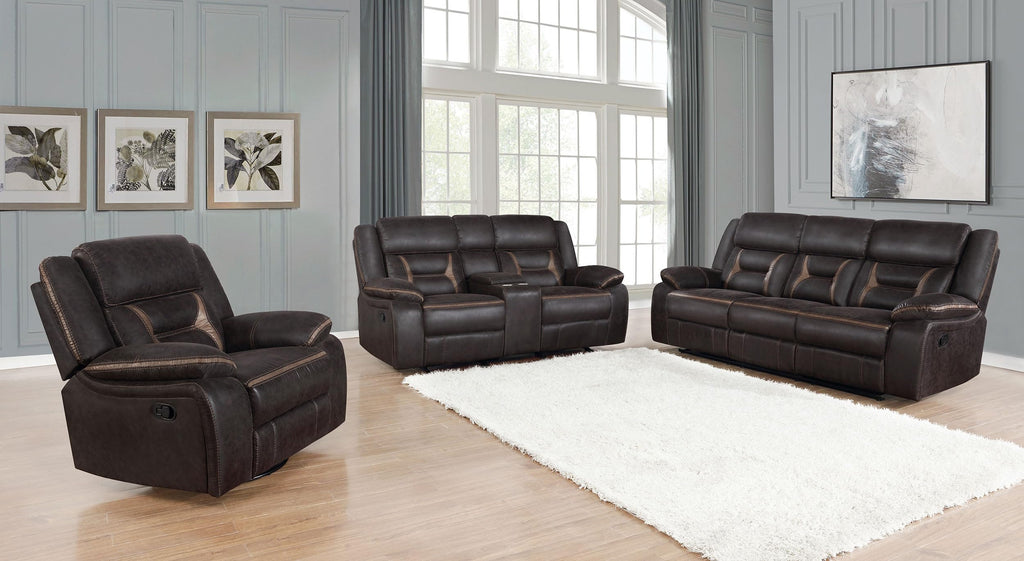Coaster Greer 3-Piece Motion Sofa Set, Brown