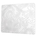 Glass Mousepad For Gaming, White Topographic Hard Gaming Mouse Pad, Professional Large Mouse Mat 410Mm*310Mm, Special Glass Surf