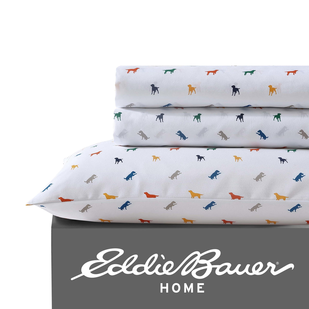 Eddie Bauer Kids - Full Sheets, Stain Resistant Kids Bedding, Ideal For Toddler Bedding Set (Buddy The Dog White, Full)