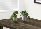 Monarch Specialties I 9582 Artificial Plant, 8' Tall, Alocasia, Indoor, Faux, Fake, Table, Greenery, Potted, Set of 2, Decorative, Green Leaves