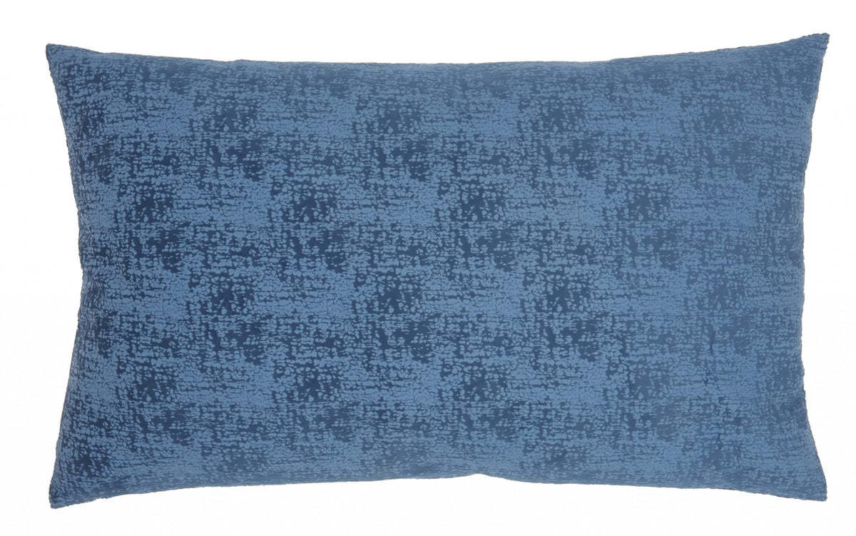 HomeRoots 100% Polyester Navy Blue Distressed Gradient Lumbar Pillow