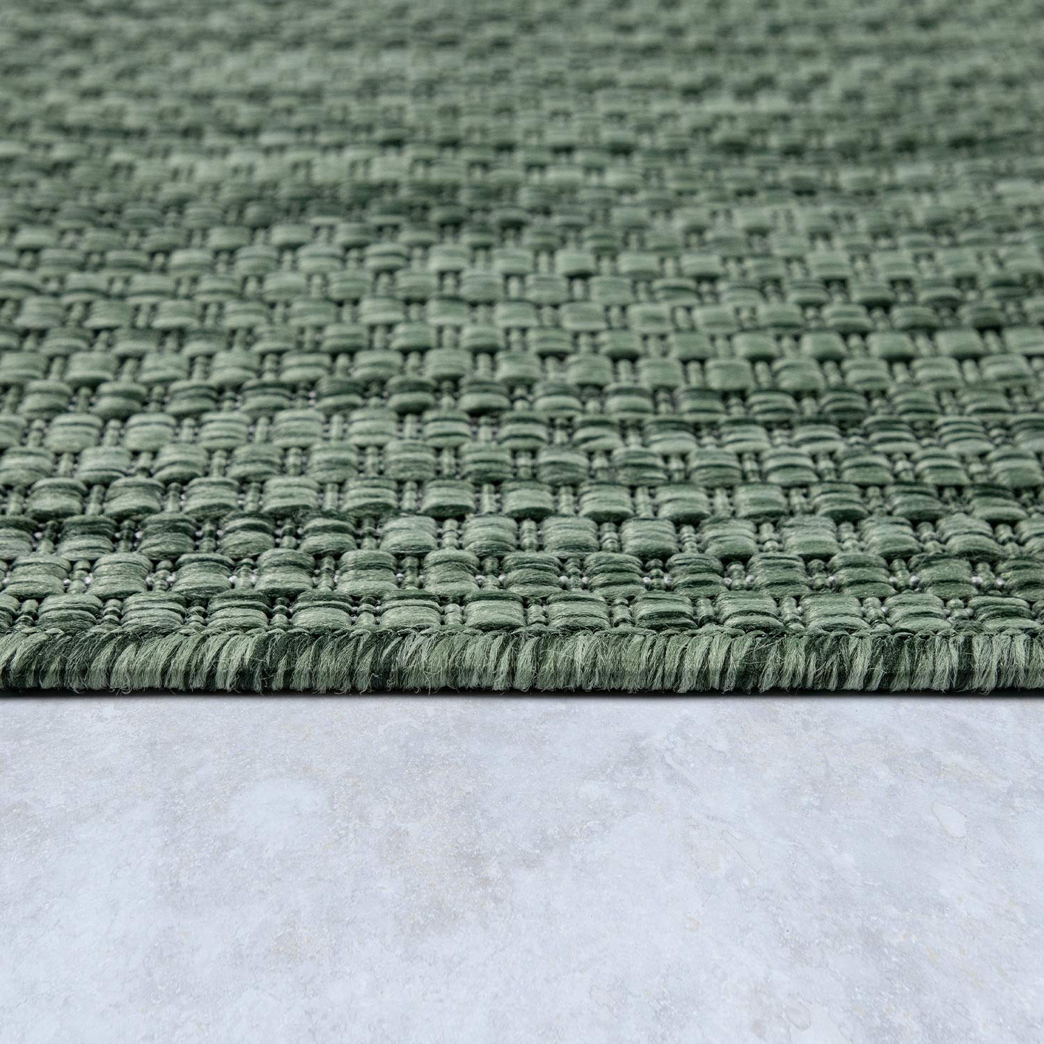Solid Outdoor Rug For Patio Or Balcony Weatherproof In Mottled Green, Size: 2'8' X 4'11'