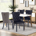 Vicbarley Velvet Dining Chair Set Of 4 Upholstered Tufted Dining Room Chair With Nailhead Trim And Rubber Wood Legs For Kitchen,