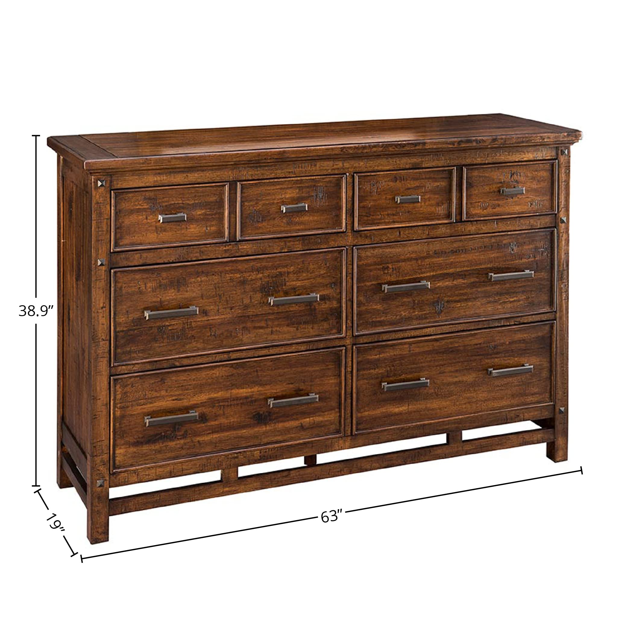 Intercon Wolf Creek 8 Multi-Sized Drawers, Vintage Acacia Dresser, Brown