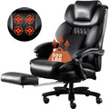 Big And Tall Chair 500Lbs With 3D Rolling Massage Lumbar Cushion Executive Chairs High Back Reclining Chair With Footrest Wide S