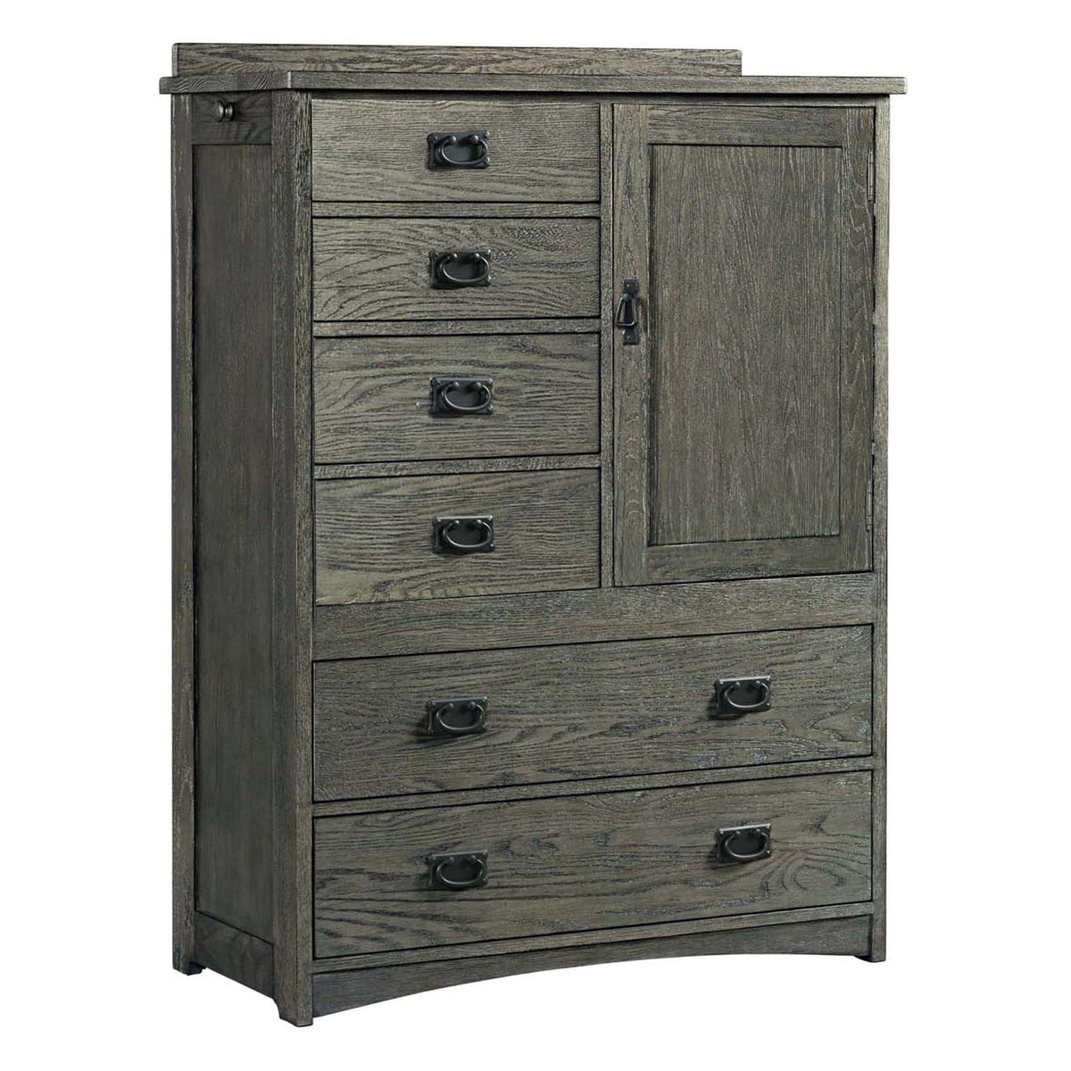 Intercon Oak Park 6 Drawer Chest w/Door Dresser, Dark Gray