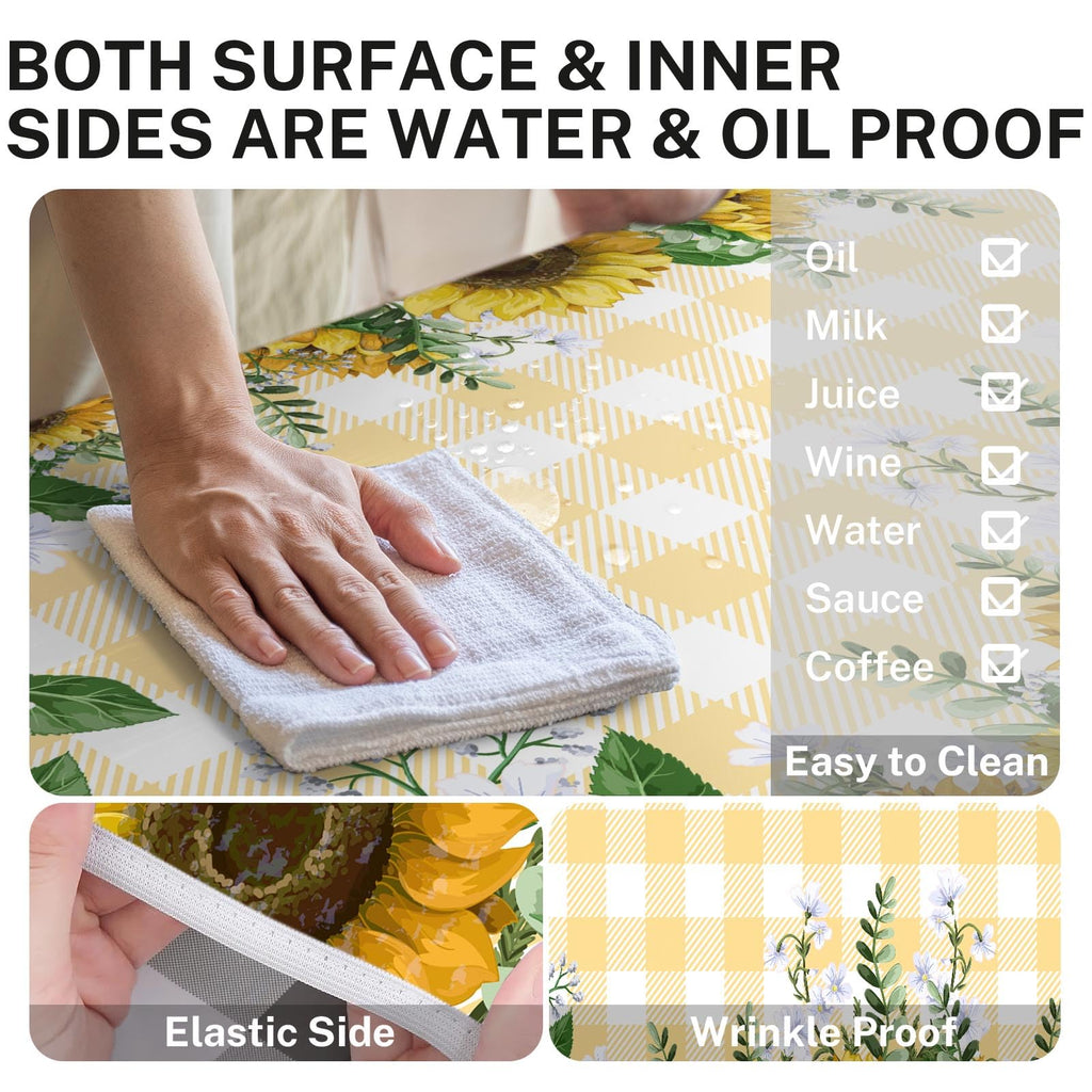 Britown Picnic Table Cover With Bench Covers Elastic Edges, Yellow Fitted Table Cover, Outdoor Patio Camping Essentials 60 Inch