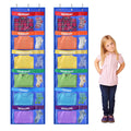 2 Pcs 59 x 17.7 Weekly Clothes Organizer for Kids with 12 Pockets, Blue
