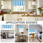 Dwcn Sky Blue Valance Curtains, Kitchen Valance Solid Short Topper, Room Darkening Bathroom Valance, 1 Panel, 60 X 18 Inch