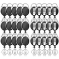 Retractable Badge Holder With Carabiner Reel Clip And Key Ring For Id Card Key Keychain Holders Black 30 Pieces