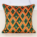 Alerfa Square Pillow Geometric Plaid Embroidery Cut Velvet Cushion Case Luxury Modern Throw Pillow Cover Decorative Pillow For C