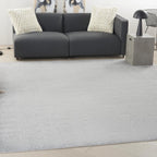 Nourison Essentials Indoor/Outdoor Silver Grey 9' X Square Area -Rug, Easy -Cleaning, Non Shedding, Bed Room, Living Room, Dining Room, Backyard, Deck, Patio (9 Square)