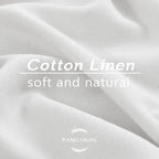 Panelsburg White Linen Curtains 102 Inches Long For Living Room,Back Tab Pleated Cotton Linen Blend Light Filtering Curtains Dra
