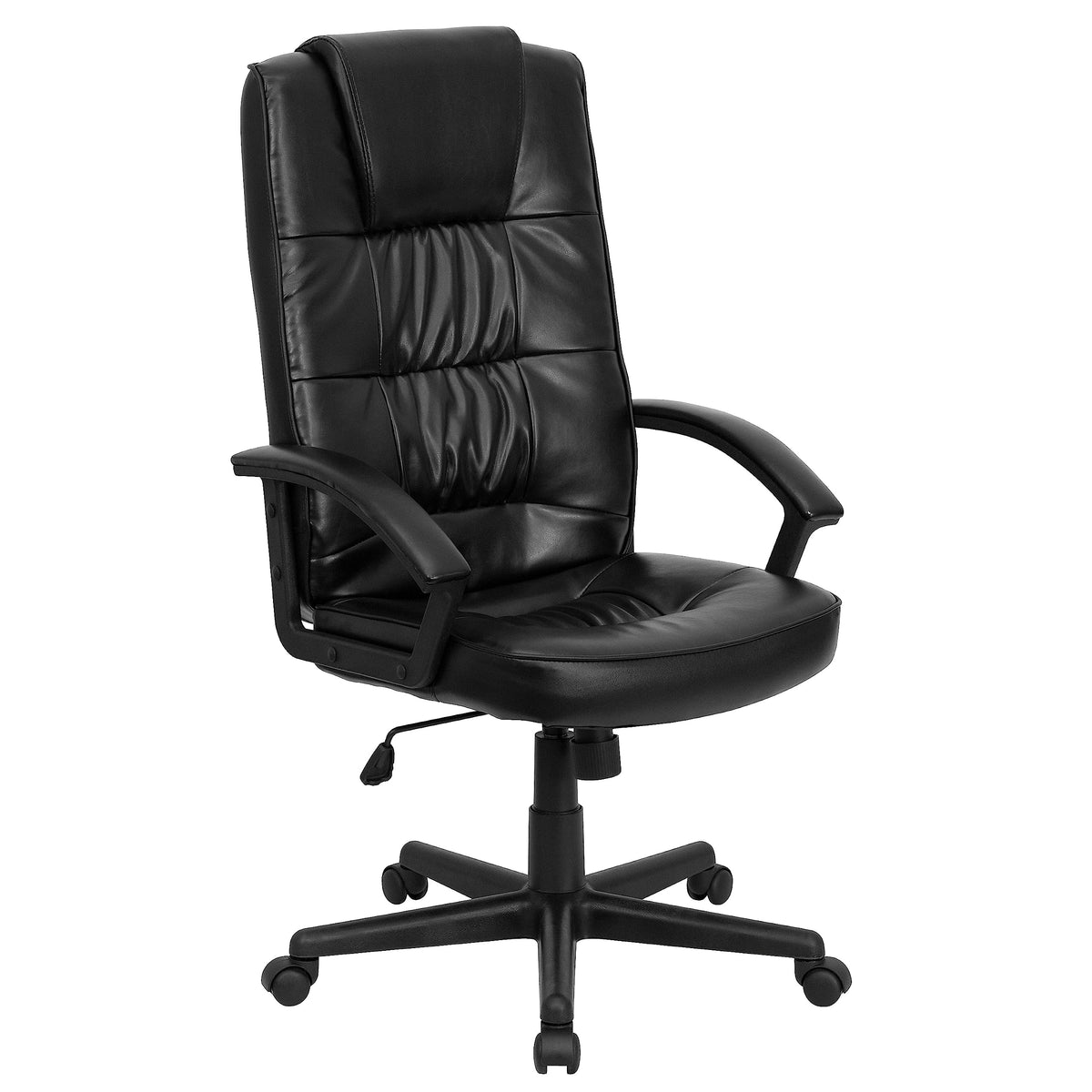 Flash Furniture Nora High Back Black LeatherSoft Executive Swivel Office Chair with Arms