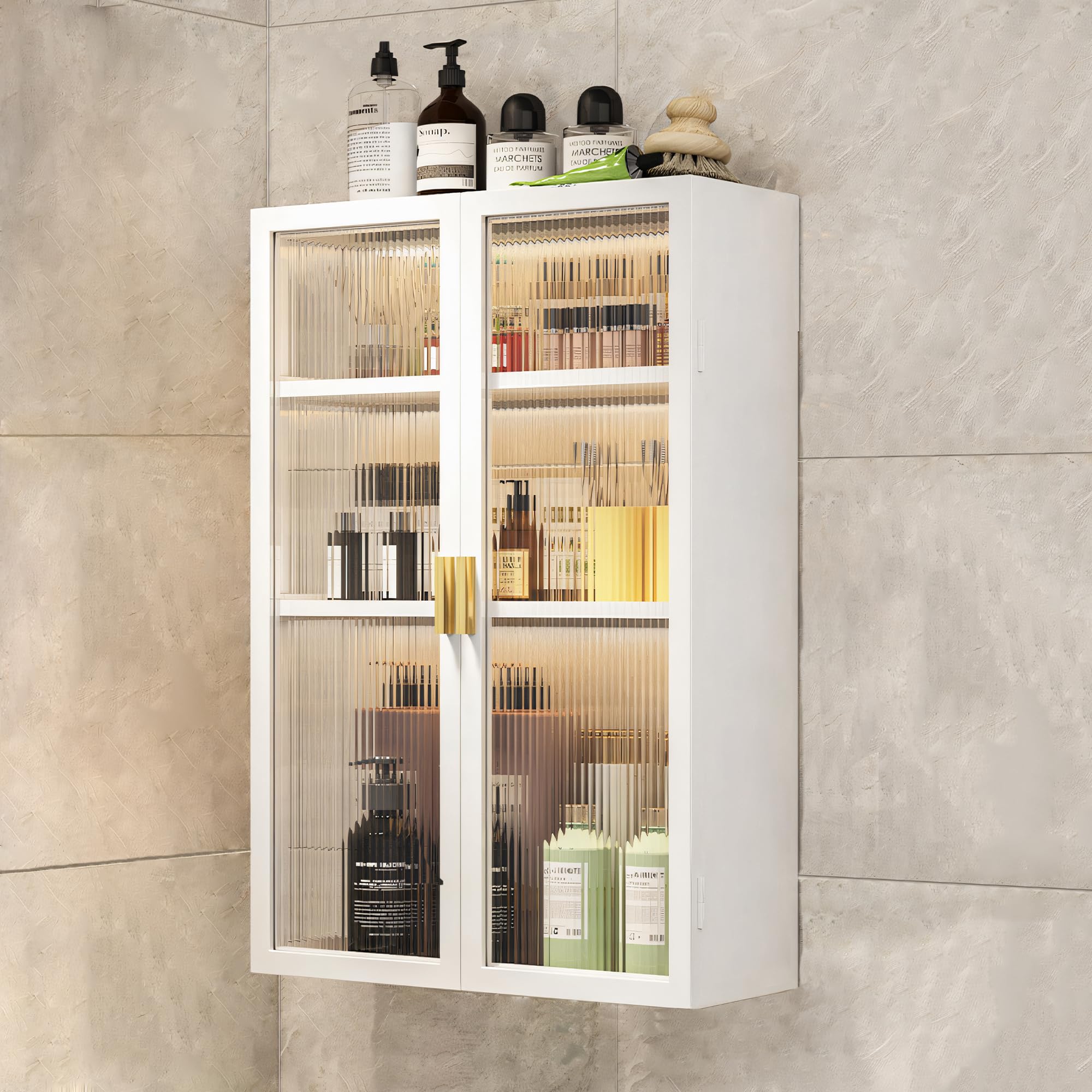 Miorah Bathroom Storage Cabinet | Bathroom Accessories Set, Washroom Organiser Cabinet | 3 Layer, Space Saving Carbon Steel Shel