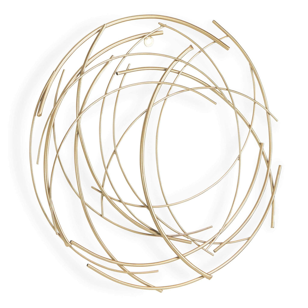 HomeRoots 26' Gold Metal Abstract Round Hanging Wall Art Decor