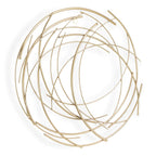 HomeRoots 26' Gold Metal Abstract Round Hanging Wall Art Decor