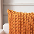 Kevin Textile Throw Pillow Covers Soft Corduroy Decorative Set Of 2 Boho Striped Pillow Covers Pillowcases Farmhouse Home Decor For Couch Bed Sofa Living Room 20X20 Inch Orange Yellow