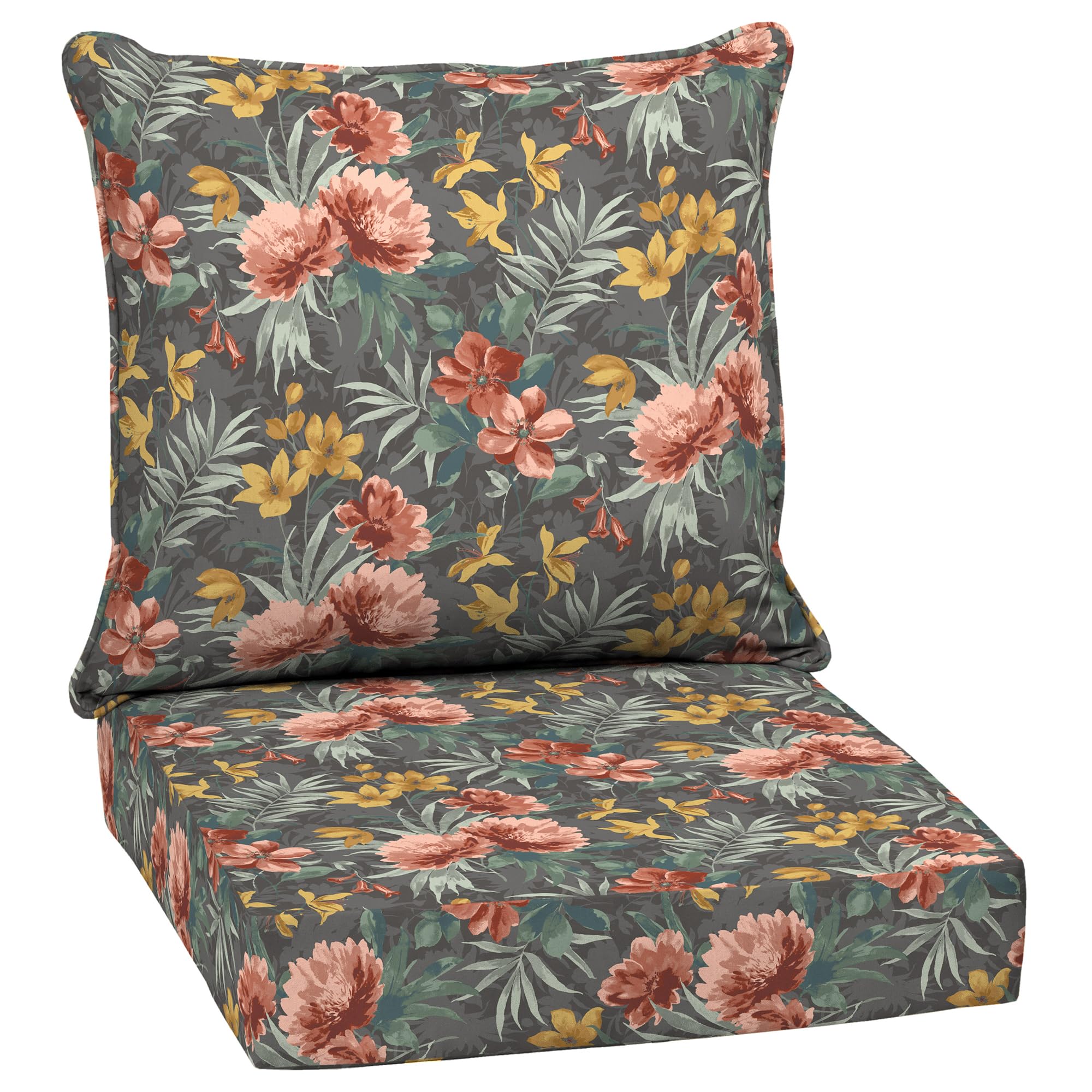 Arden Selections Outdoor Deep Seat Set, 24 X 24, Rain-Proof, Fade Resistant, Deep Seat Bottom And Back Cushion 24 X 24, Phoebe G