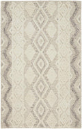 HomeRoots 512777 9 x 12 ft. Ivory Taupe & Gray Wool Geometric Hand Tufted Handmade Stain Resistant Rectangle Area Rug