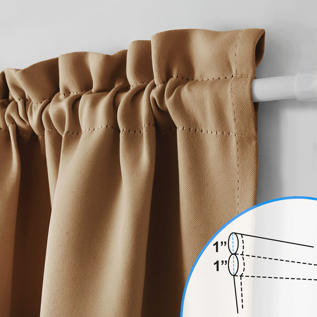Nicetown Blackout Door Curtain Solid French Door Cover, Farmhouse Room Darkening Thermal Insulated Window Curtain Drape For Hall