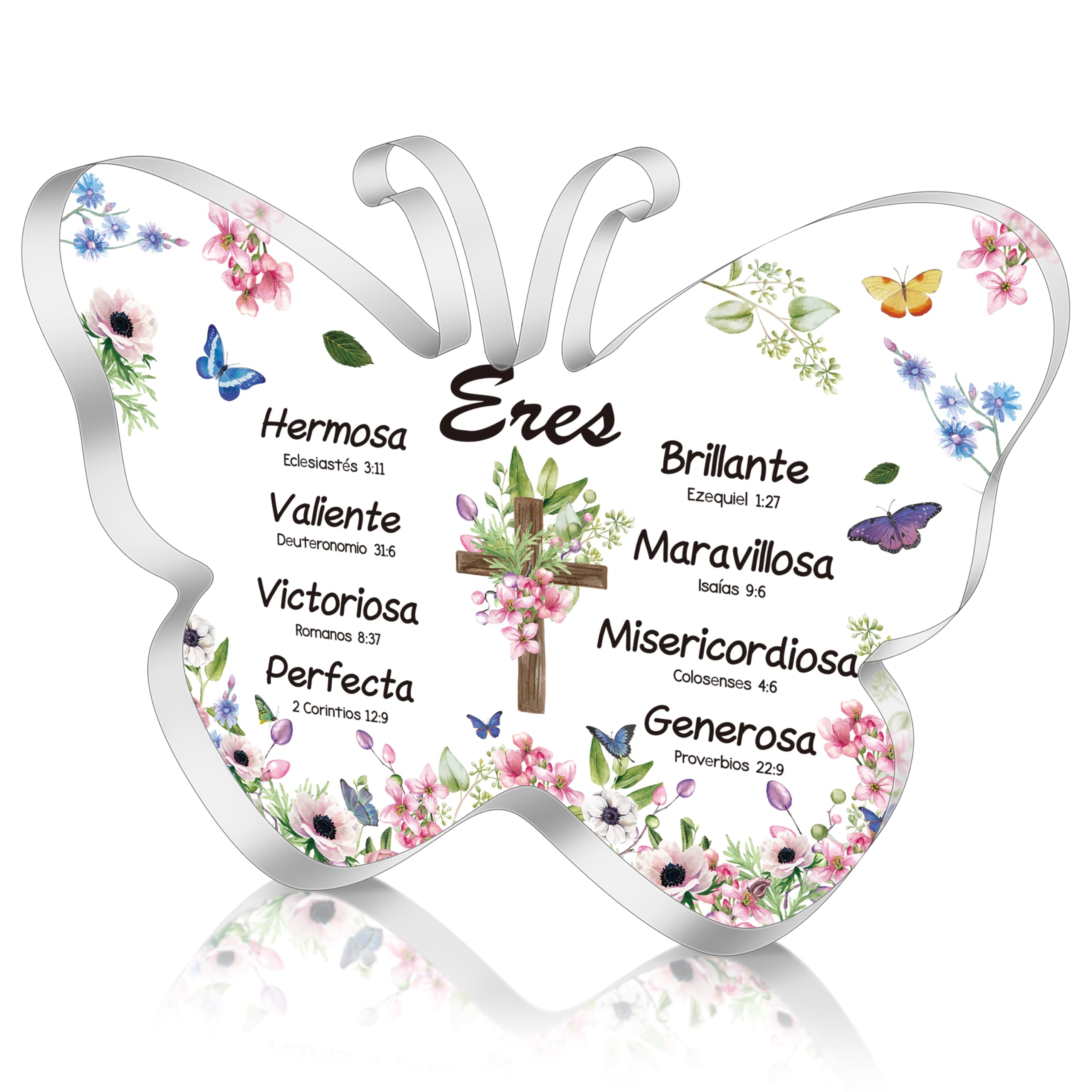 Yopyame Christian Acrylic Gifts For Women - Religious Inspirational Gift With Bible Verse And Prayers Spanish Religious Plaques