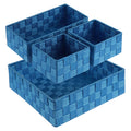 Posprica Woven Storage Baskets for Organizing, Small Black Baskets Cube Bin Container Tote Organizer Divider for Drawer, Closet,