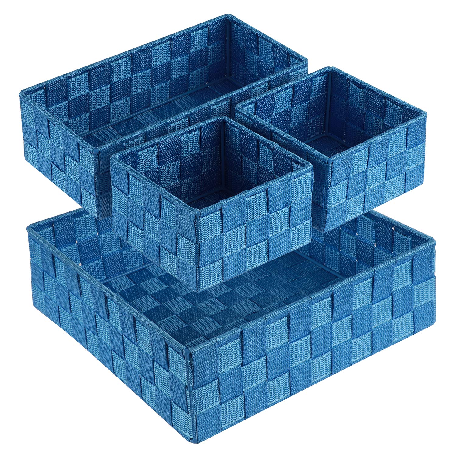 Posprica Woven Storage Baskets for Organizing, Small Black Baskets Cube Bin Container Tote Organizer Divider for Drawer, Closet,