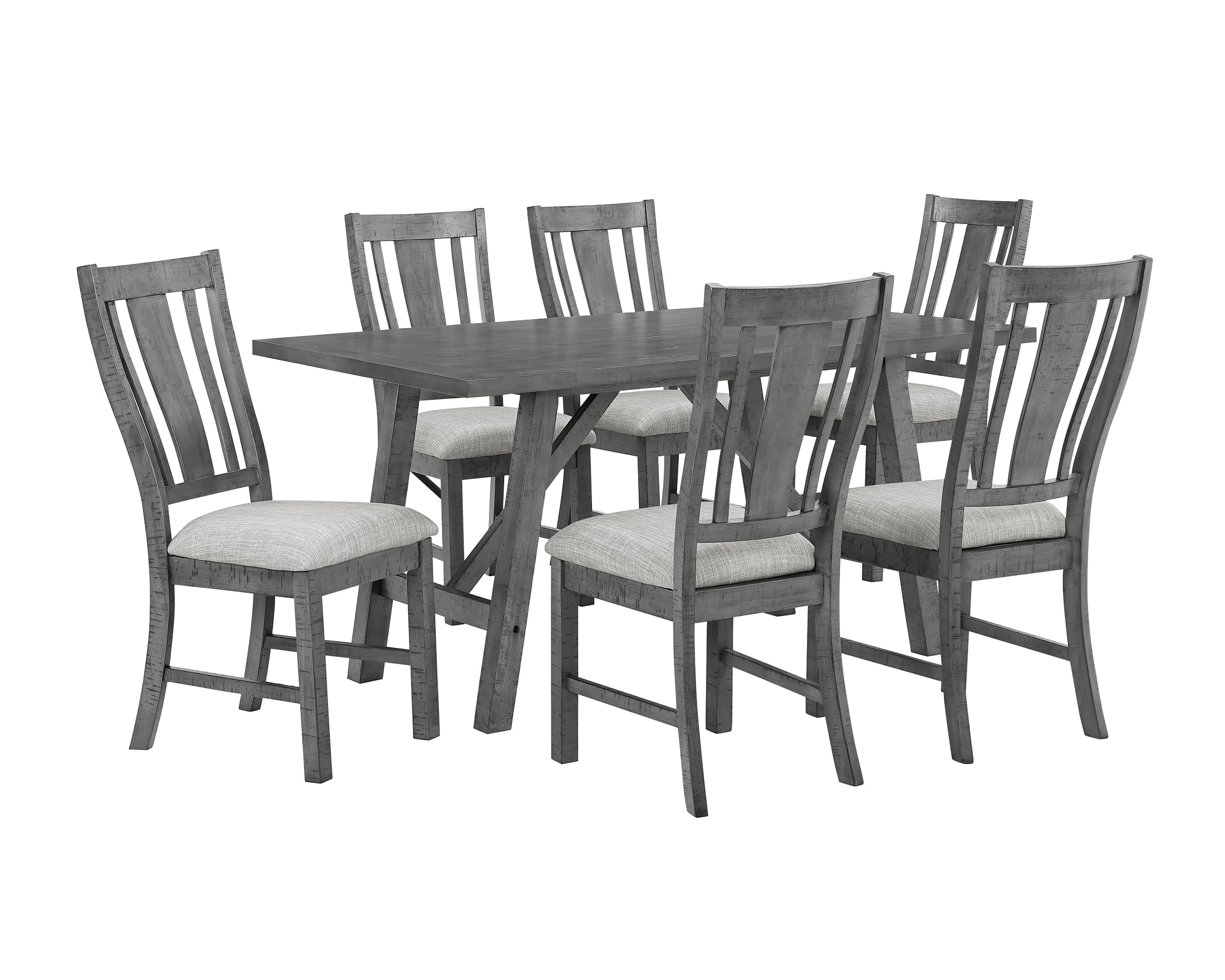Best Quality Furniture D189D7 Dining Set, Grey - Thumbnail 3